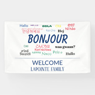 Banderoles Bonjour Langues Monde Colorée Famille