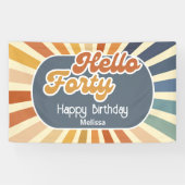 Banderoles Bonjour Quarty Retro Sun Super Wave Anniversaire (Horizontal)