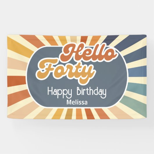 Banderoles Bonjour Quarty Retro Sun Super Wave Anniversaire (Horizontal)