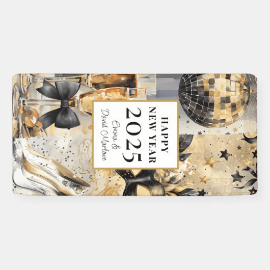 Banderoles Bonne année customisée 2025 (Horizontal)