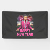Banderoles Bonne année Eve Trump Résolution 2025 (Horizontal)