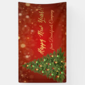 Banderoles Bonne année, Rouge, Arbre de Noël (Vertical)