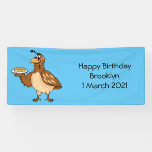 Banderoles Bonne caille avec dessin animé d'oeufs