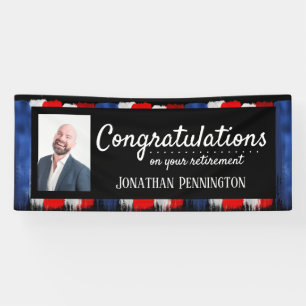 Banderoles Bonne fête de retraite rouge blanc et bleu Banni