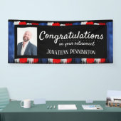 Banderoles Bonne fête de retraite rouge blanc et bleu Bannièr (Salon professionnel)