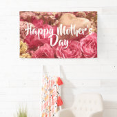 Banderoles Bonne fête des mères Roses du coeur (En situation)
