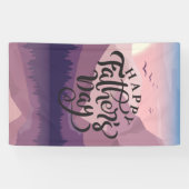 Banderoles Bonne Fête des pères avec montagnes Plaque (Horizontal)