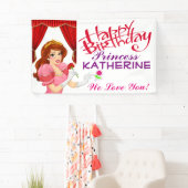 Banderoles Bonne princesse d'anniversaire (En situation)