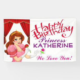 Banderoles Bonne princesse d'anniversaire