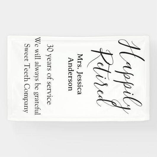 Banderoles Bonne retraite ajouter le nom années de service à (Horizontal)