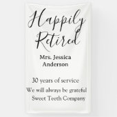 Banderoles Bonne retraite ajouter le nom années de service à (Vertical)