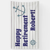 Banderoles Bonne retraite avec ancre nautique (Vertical)