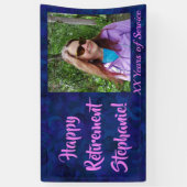 Banderoles Bonne retraite Bleu foncé Photo Parti de retraite (Vertical)