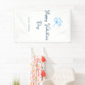 Banderoles Bonne Saint-Valentin bleue fleur nom rustique joye (En situation)