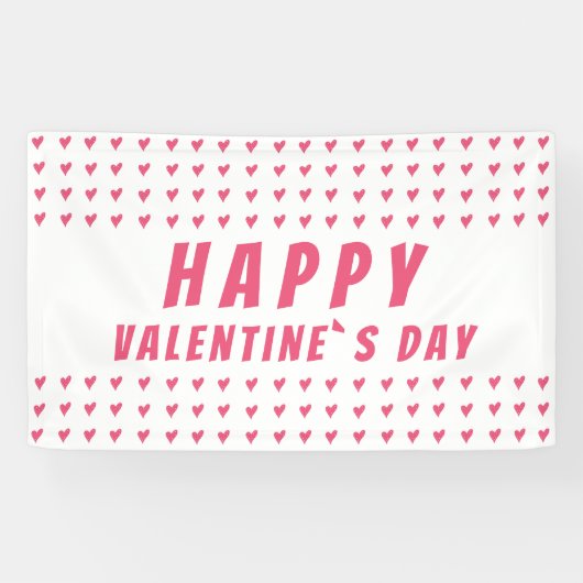 Banderoles Bonne Saint Valentin Coeur rose (Horizontal)