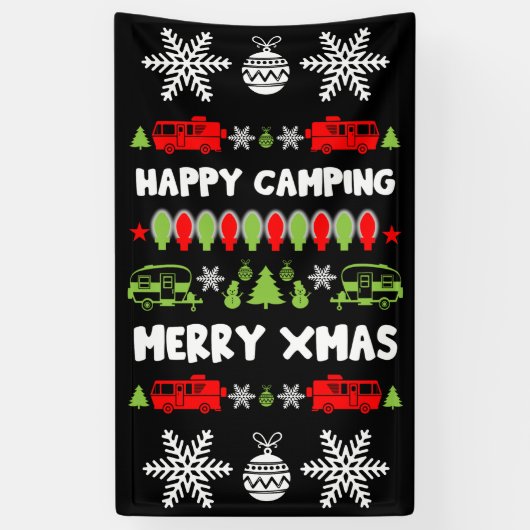 Banderoles Bonne saison de Noël caravane (Vertical)