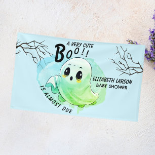 Banderoles Boo Baby shower Halloween Bleu à thème mignonne fê