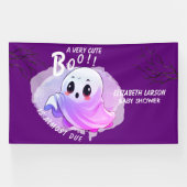 Banderoles Boo Baby shower Halloween violet à thème mignon fê (Horizontal)