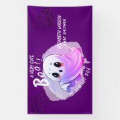 Banderoles Boo Baby shower Halloween violet à thème mignon fê (Verticale)