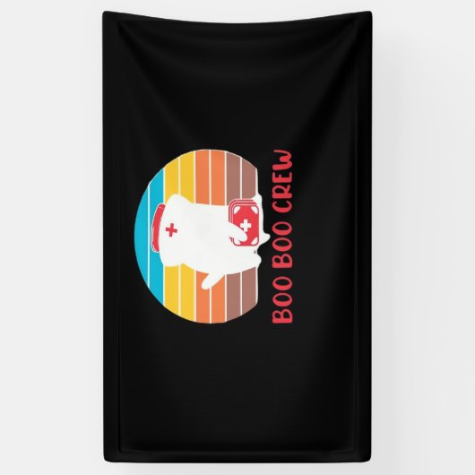 Banderoles Boo Boo Crew Nurse Funny Ghost Halloween Classique (Vertical)