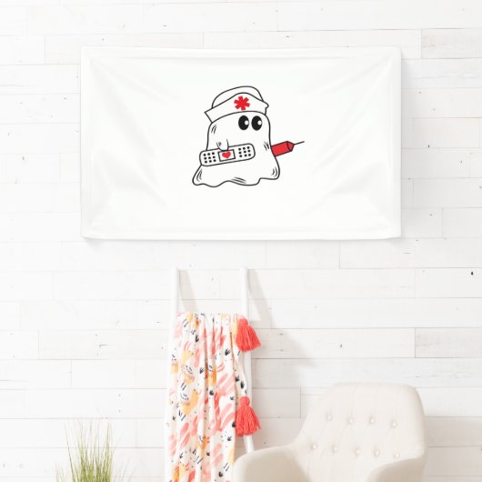 Banderoles Boo Boo Crew Nurse Halloween Ghost Funny Surdimens (En situation)