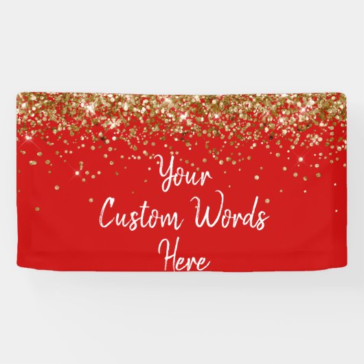 Banderoles Booth photo personnalisé Red White & Gold Annivers (Horizontal)