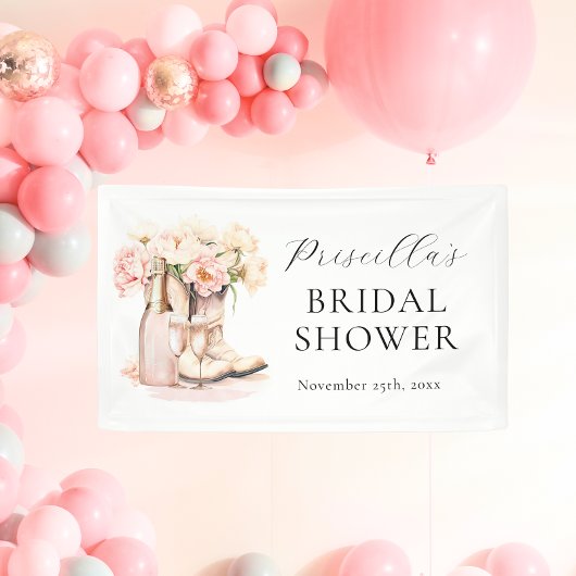 Banderoles Boots de bienvenue rustiques Bubbly FÊTE DES MARIÉ