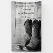 Banderoles Boots rustiques Cowboy Pays Mariage occidental (Vertical)