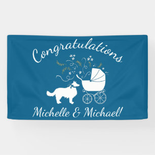 Banderoles Bordure Collie Chien Baby shower Chien Chien Chiot