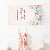 Banderoles Bordure florale rose et verte (En situation)