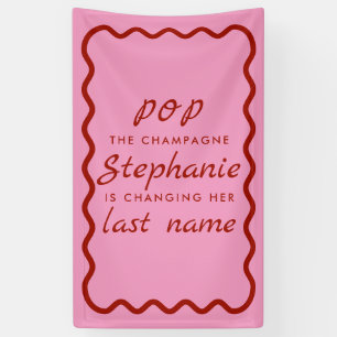 Banderoles Bordure ondulée rose et rouge Pop le Champagne