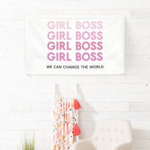 Banderoles Boss de fille rose moderne Meilleur cadeau de fill