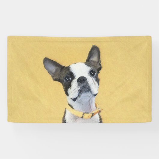 Banderoles Boston Terrier Peinture - Cute Original Chien Art (Horizontal)