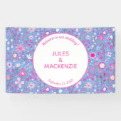 Banderoles Botanique Bleu clair Fleur sauvage Floral Mariage (Horizontal)