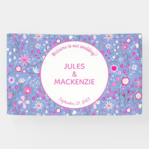 Banderoles Botanique Bleu clair Fleur sauvage Floral Mariage