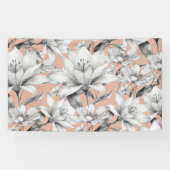 Banderoles Botanique noir blanc rose or parties scintillant f (Horizontal)