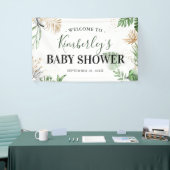Banderoles Botanique Tropical Green & Gold Baby shower (Salon professionnel)