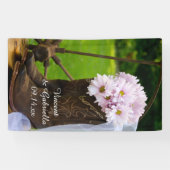 Banderoles Botte de cowboy Rustique rose Mariage occidental (Horizontal)