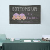 Banderoles Bottoms Up Twins Baby Shower Personalized Banner (Salon professionnel)