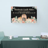 Banderoles Bougie de soja artisanale Fleur Noire (Salon professionnel)