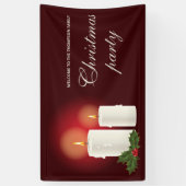 Banderoles Bougies blanches de Noël sur le rouge- fête de Noë (Vertical)