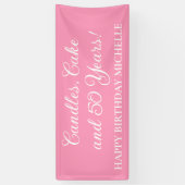 Banderoles Bougies roses, Gâteau 50 ans Anniversaire (Vertical)