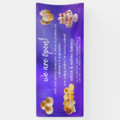 Banderoles Boulangerie à menthe et or Réouverture commerciale (Vertical)