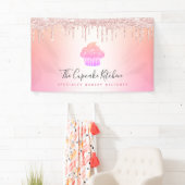 Banderoles Boulangerie Cupcake Rose Parties scintillant Rainb (En situation)