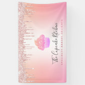 Banderoles Boulangerie Cupcake Rose Parties scintillant Rainb (Vertical)