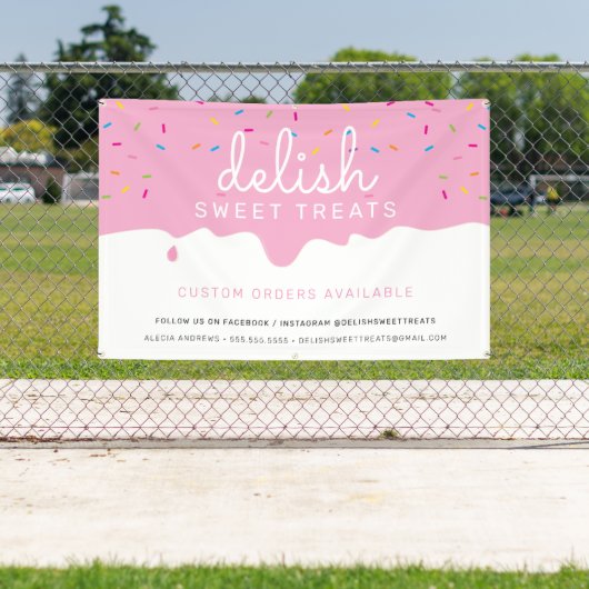 Banderoles Boulangerie CUSTOM Frosting Drip arroses colorées  (Insitu)