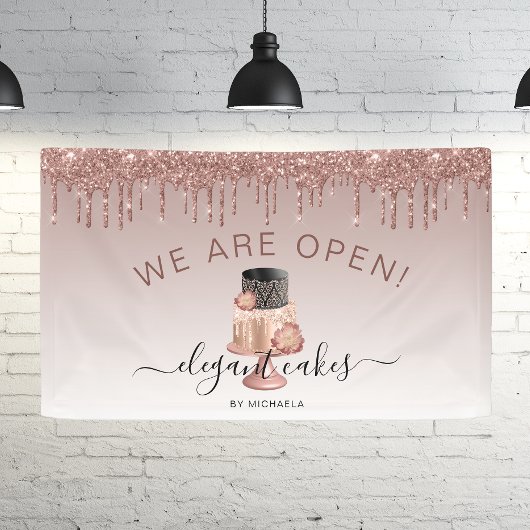 Banderoles Boulangerie Nous sommes Parties scintillant ouvert