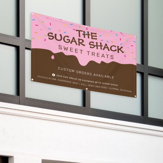 Banderoles Boulangerie PERSONNALISÉE Frosting Drip arroses co (Bâtiment extérieur)