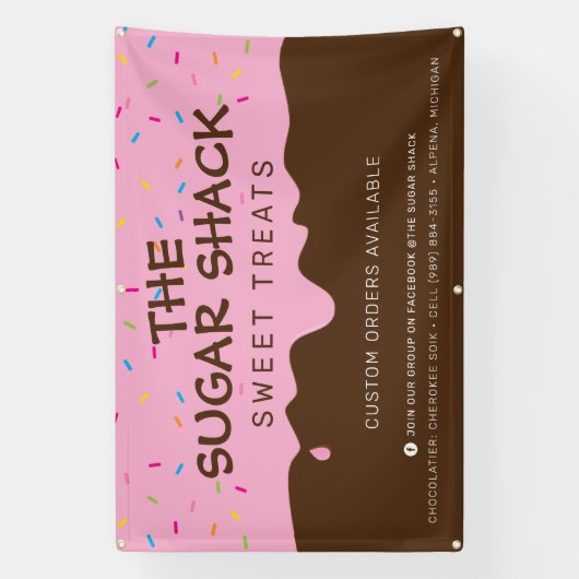 Banderoles Boulangerie PERSONNALISÉE Frosting Drip arroses co (Verticale)