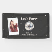 Banderoles Boule de disco moderne élégante pour anniversaire (Horizontal)